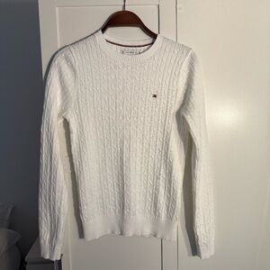 NEW Tommy Hilfiger White Cable Knit Sweater